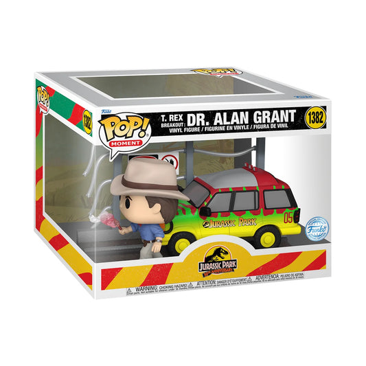 T.REX BREAKOUT DR. ALAN GRANT EXCLUSIVE FUNKO POP MOMENT JURASSIC PARK #1382 PRE ORDER