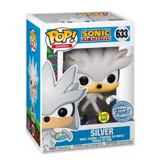 SILVER GLOW EXCLUSIVE FUNKO POP GAMES SONIC THE HEDGEHOG #633