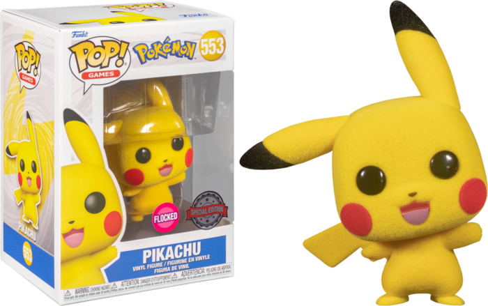 PIKACHU FLOCKED EXCLUSIVE FUNKO POP! VINYL GAMES POKEMON #553 PRE ORDER