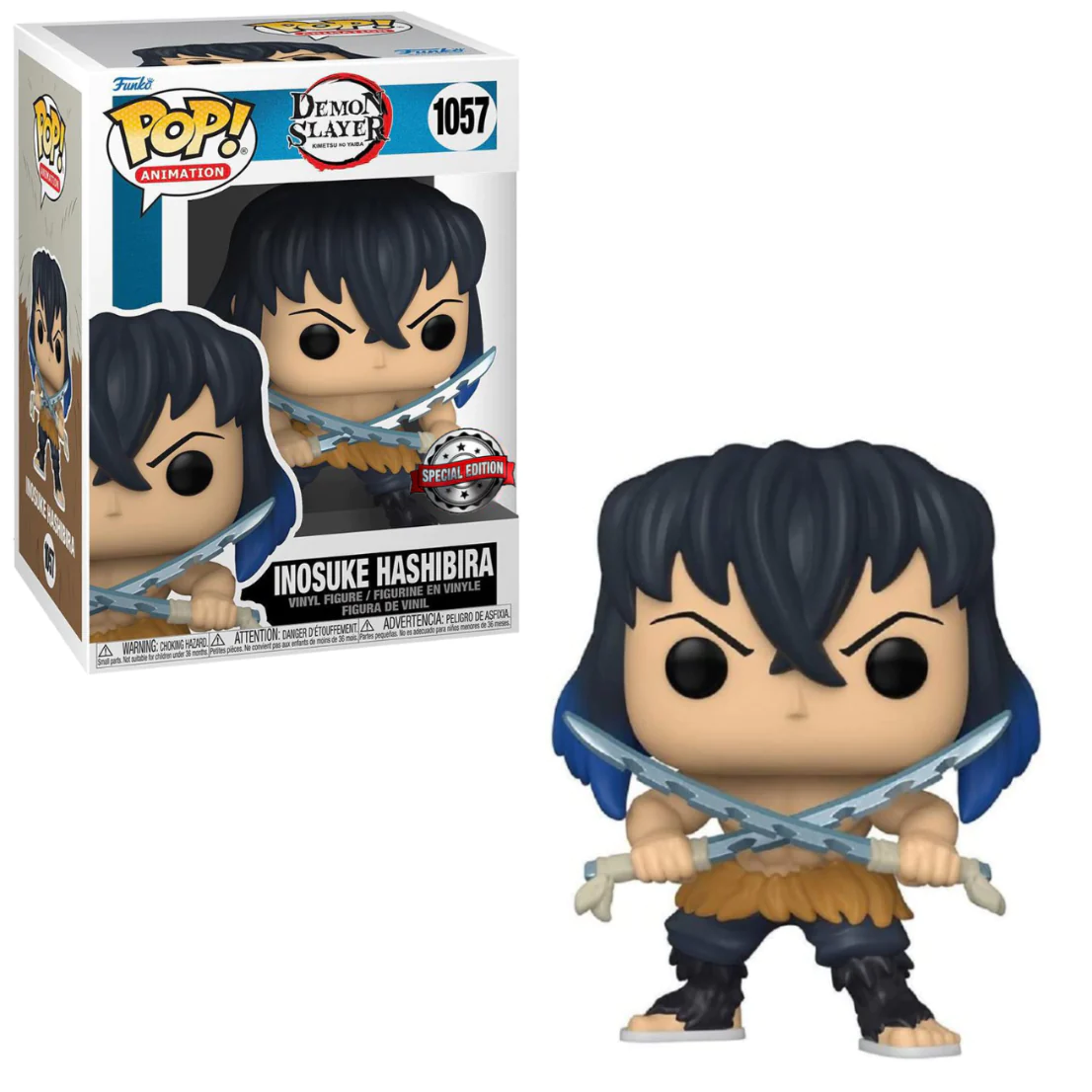 INOSUKE HASHIBIRA UNMASKED EXCLUSIVE FUNKO POP ANIMATION DEMON SLAYER #1057 PRE ORDER