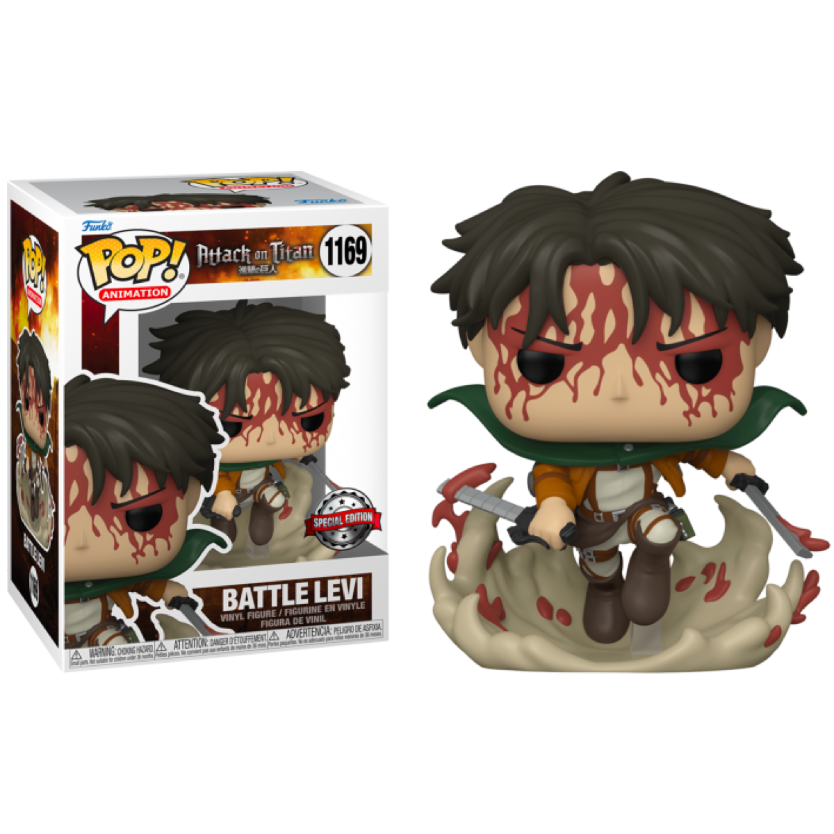 BATTLE LEVI EXCLUSIVE FUNKO POP! ANIMATION ATTACK ON TITAN ANIME #1169