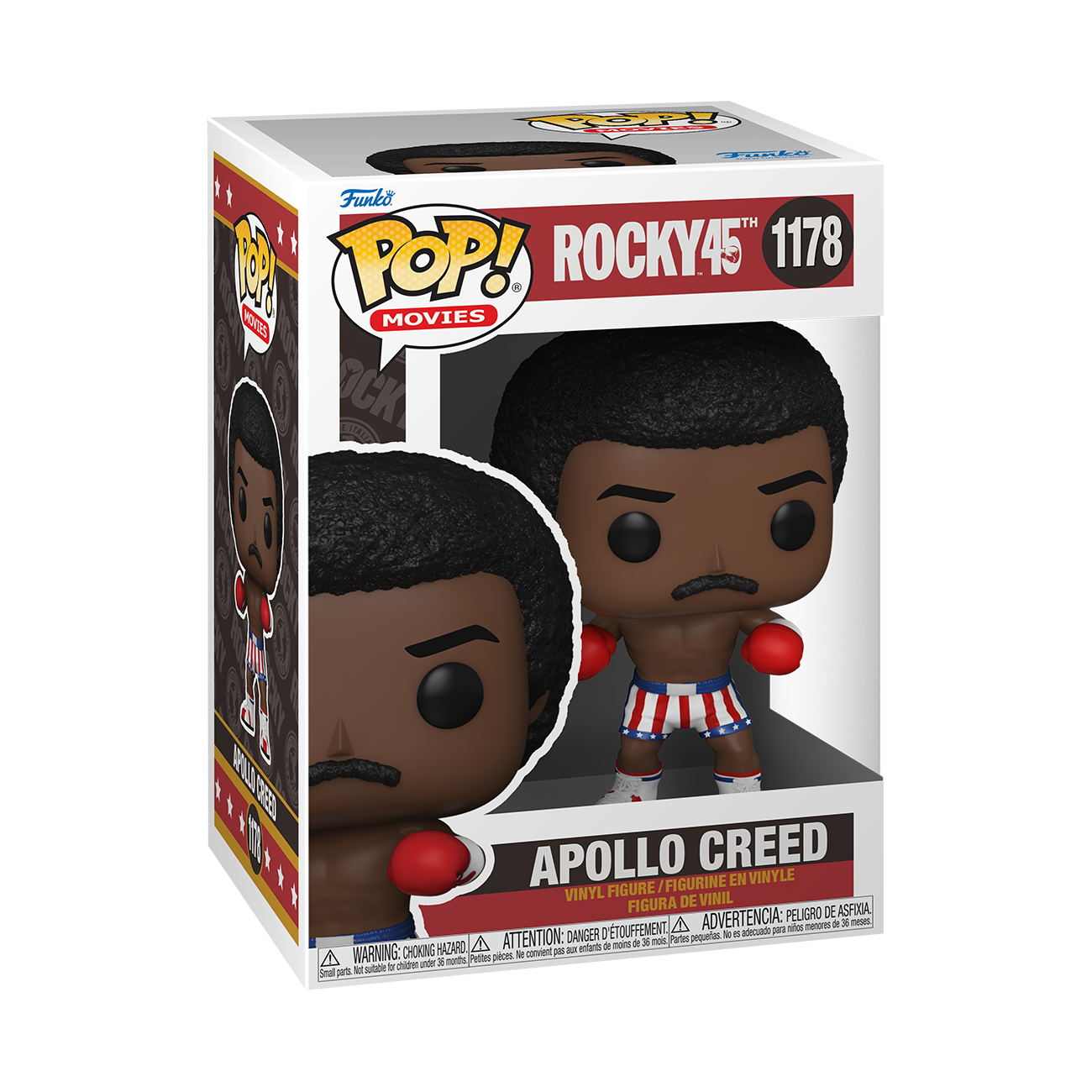 APOLLO CREED FUNKO POP! MOVIES ROCKY 45TH ANNIVERSARY CARL WEATHERS BOXING #1178 </p><BR>In Stock<BR>In Stock Safety Information<br>Warning: Not suitable for children under 3 years. Small Parts.