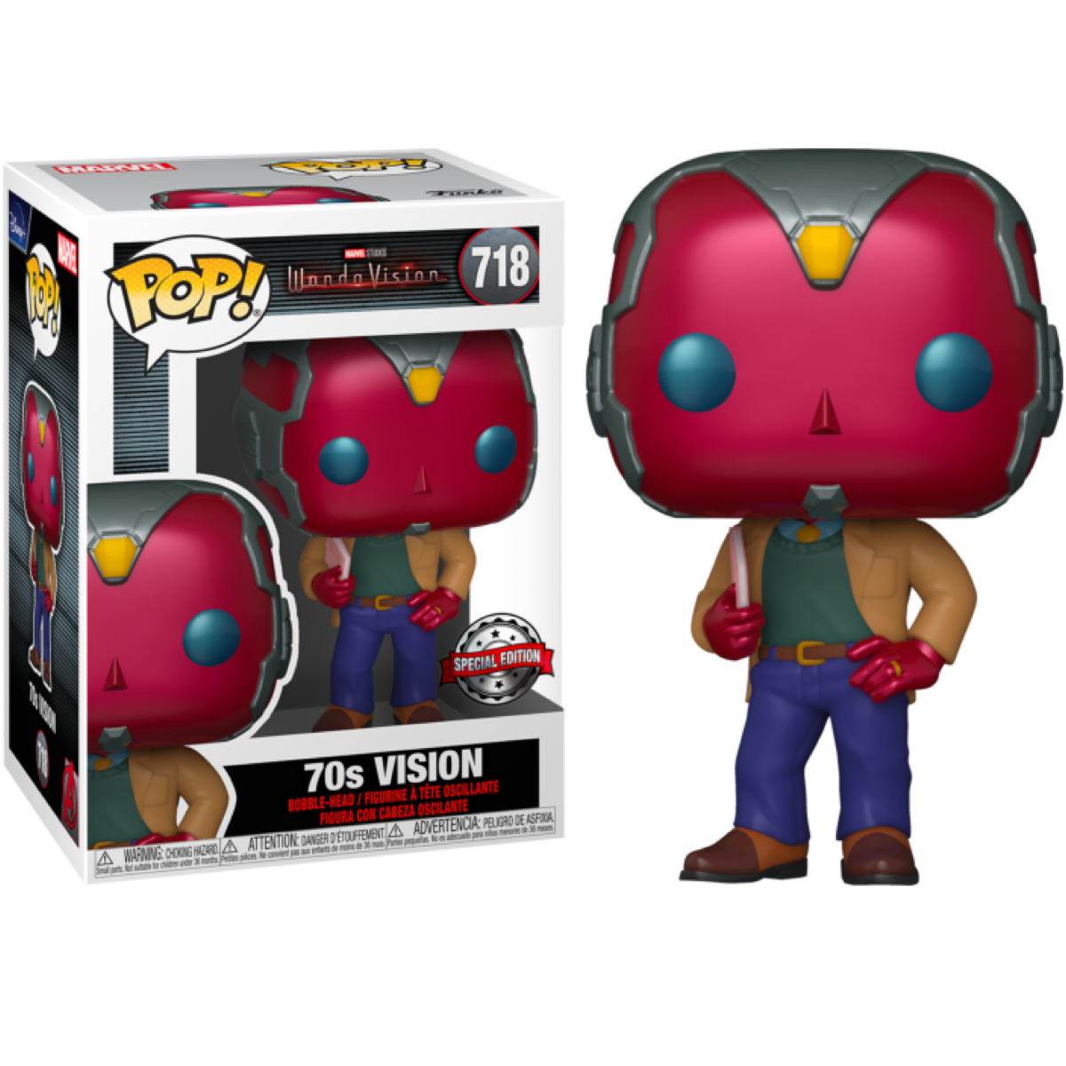 <strong>70'S VISION EXCLUSIVE FUNKO POP MARVEL WANDAVISION PAUL BETTANY #718 </strong></p>
<meta charset="utf-8">Pre Order: Estimated to arrive with us in around 6/7 weeks.</p>
<br></p>
 </p>
<br></p> Safety Information<br>Warning: Not suitable for children under 3 years. Small Parts.