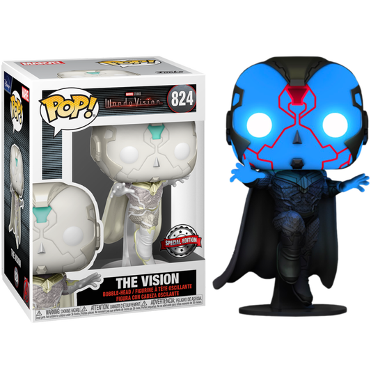 VISION GLOW IN THE DARK EXCLUSIVE FUNKO POP MARVEL WANDAVISION PAUL BETTANY #824</p><BR>In Stock<BR>In Stock Safety Information<br>Warning: Not suitable for children under 3 years. Small Parts.