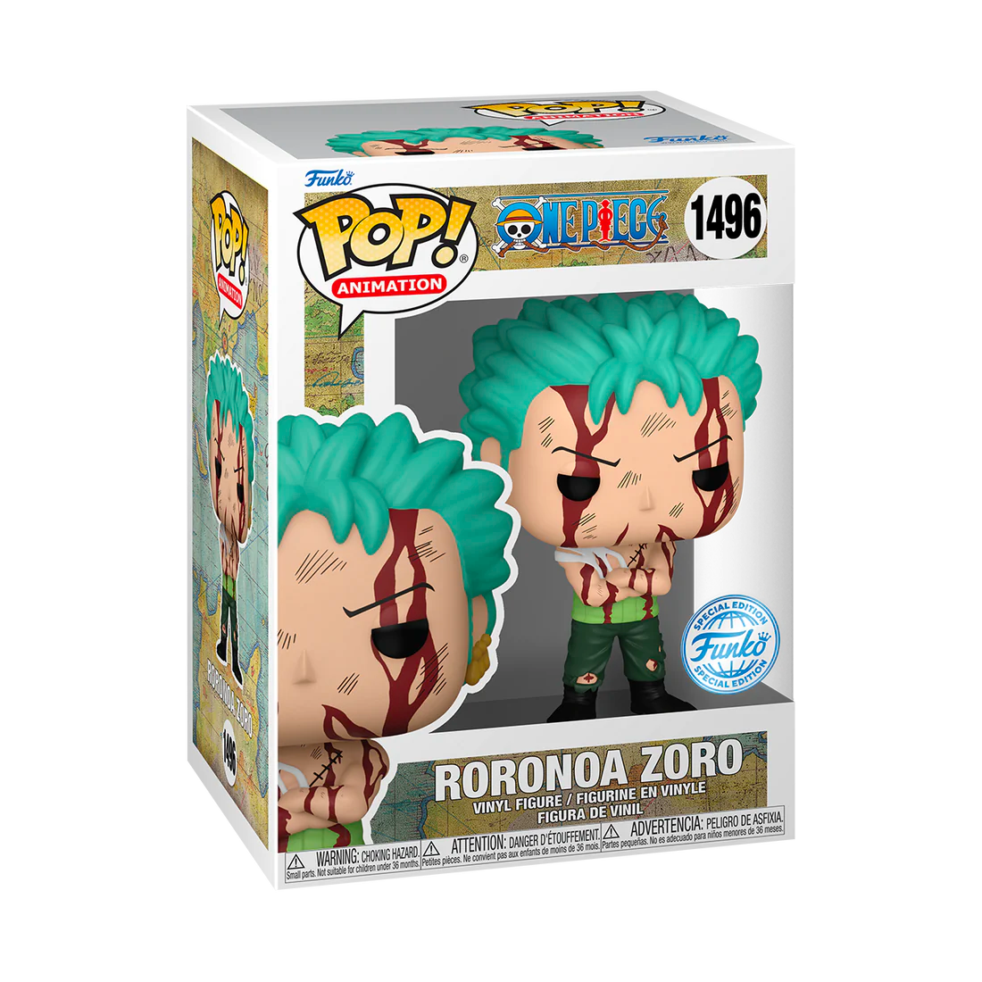 RORONOA ZORO BLOODY EXCLUSIVE 'NOTHING HAPPENED' FUNKO POP ANIMATION ONE PIECE #1496 PRE ORDER