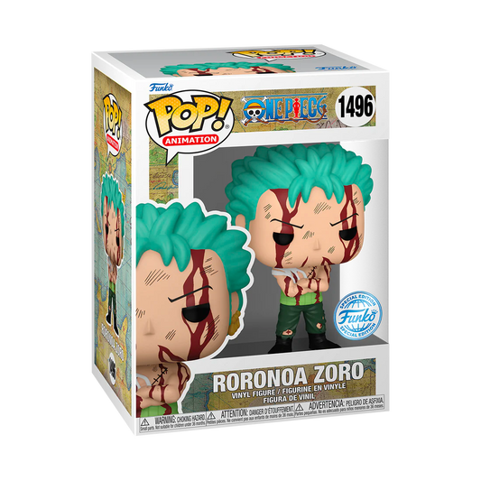 RORONOA ZORO BLOODY EXCLUSIVE 'NOTHING HAPPENED' FUNKO POP ANIMATION ONE PIECE #1496 PRE ORDER