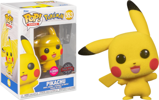 PIKACHU FLOCKED EXCLUSIVE FUNKO POP! VINYL GAMES POKEMON #553 PRE ORDER