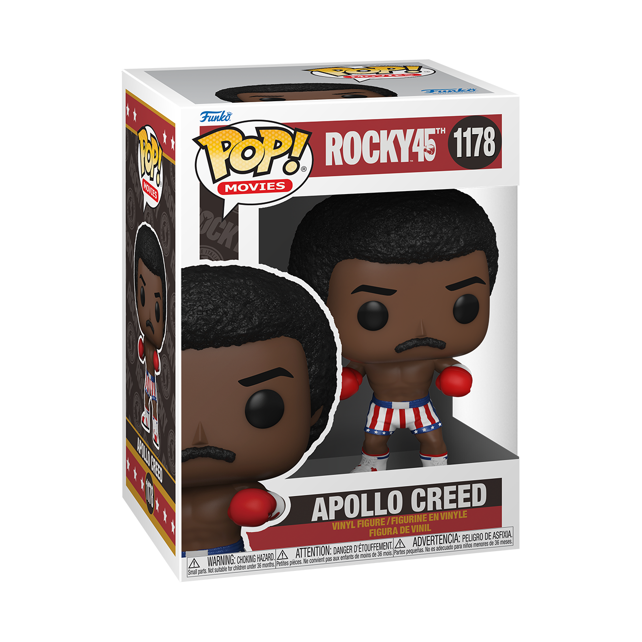  APOLLO CREED FUNKO POP! MOVIES ROCKY 45TH ANNIVERSARY CARL WEATHERS BOXING #1178 </p><BR>In Stock<BR>In Stock Safety Information<br>Warning: Not suitable for children under 3 years. Small Parts. 