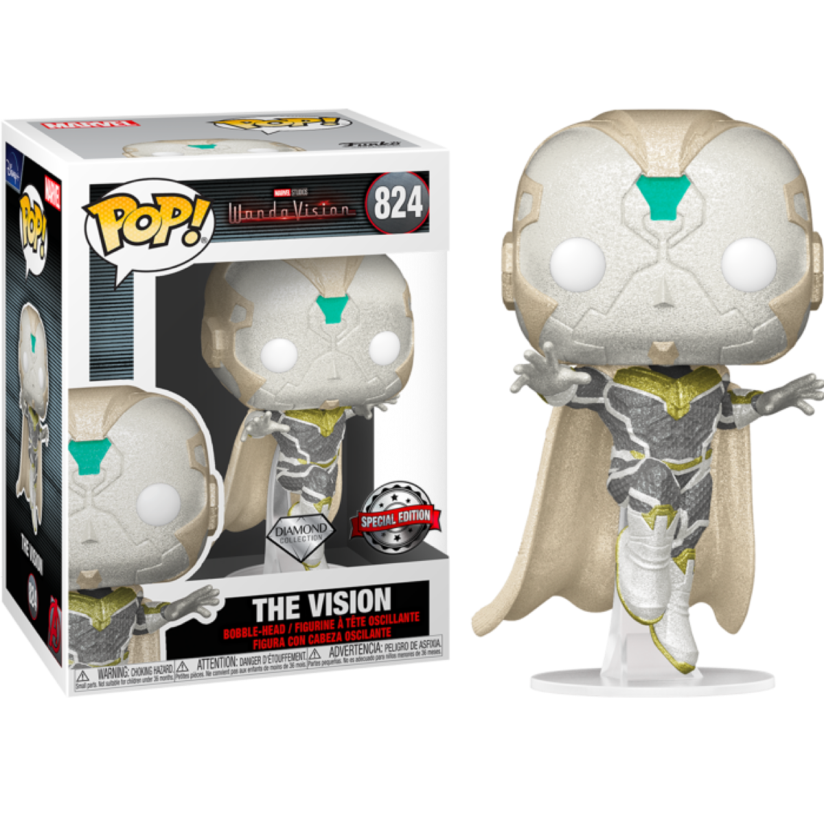  THE VISION DIAMOND GLITTER FUNKO POP MARVEL WANDAVISION BETTANY #824</p><BR>In Stock<BR>In Stock Safety Information<br>Warning: Not suitable for children under 3 years. Small Parts. 