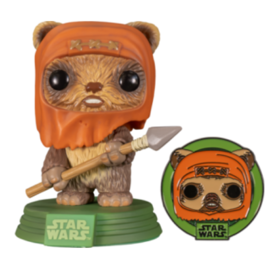 FUNKO WICKET W WARRICK EXCLUSIVE + PIN POP MOVIES STAR WARS ENDOR EWOKS #290 PRE ORDER